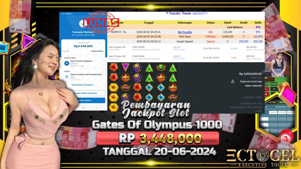 BUKTI JACKPOT SLOT GATES OF OLYMPUS 1000 TERPERCAYA DI INDONESIA TGL 20-06-2024