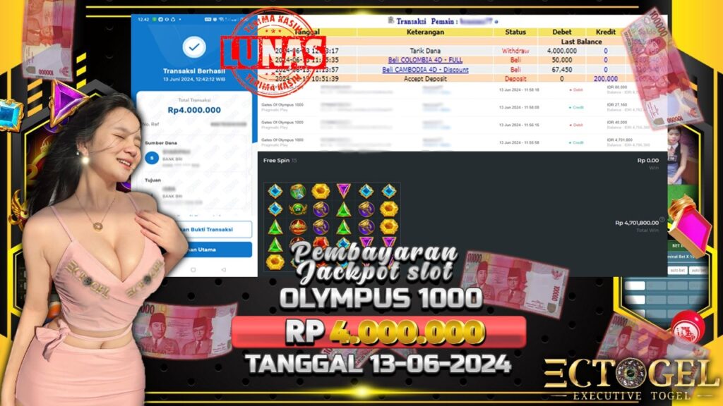 BUKTI JACKPOT SLOT GATES OF OLYMPUS 1000 TERPERCAYA DI INDONESIA TGL 13-06-2024