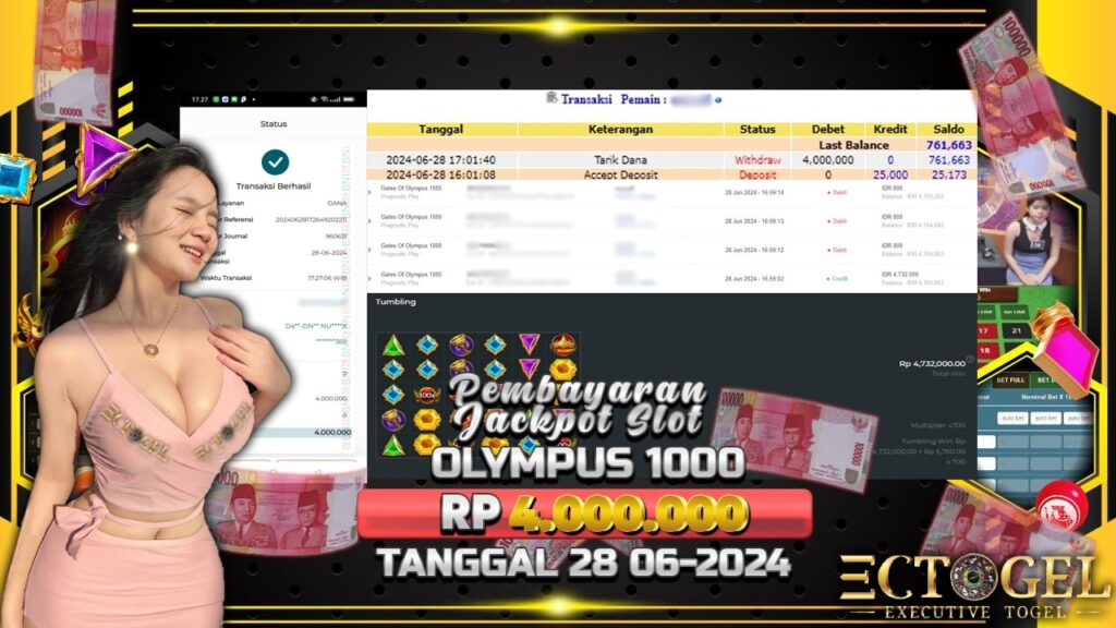 BUKTI JACKPOT SLOT GATES OF OLYMPUS 1000 TERPERCAYA DI INDONESIA TGL 28-06-2024