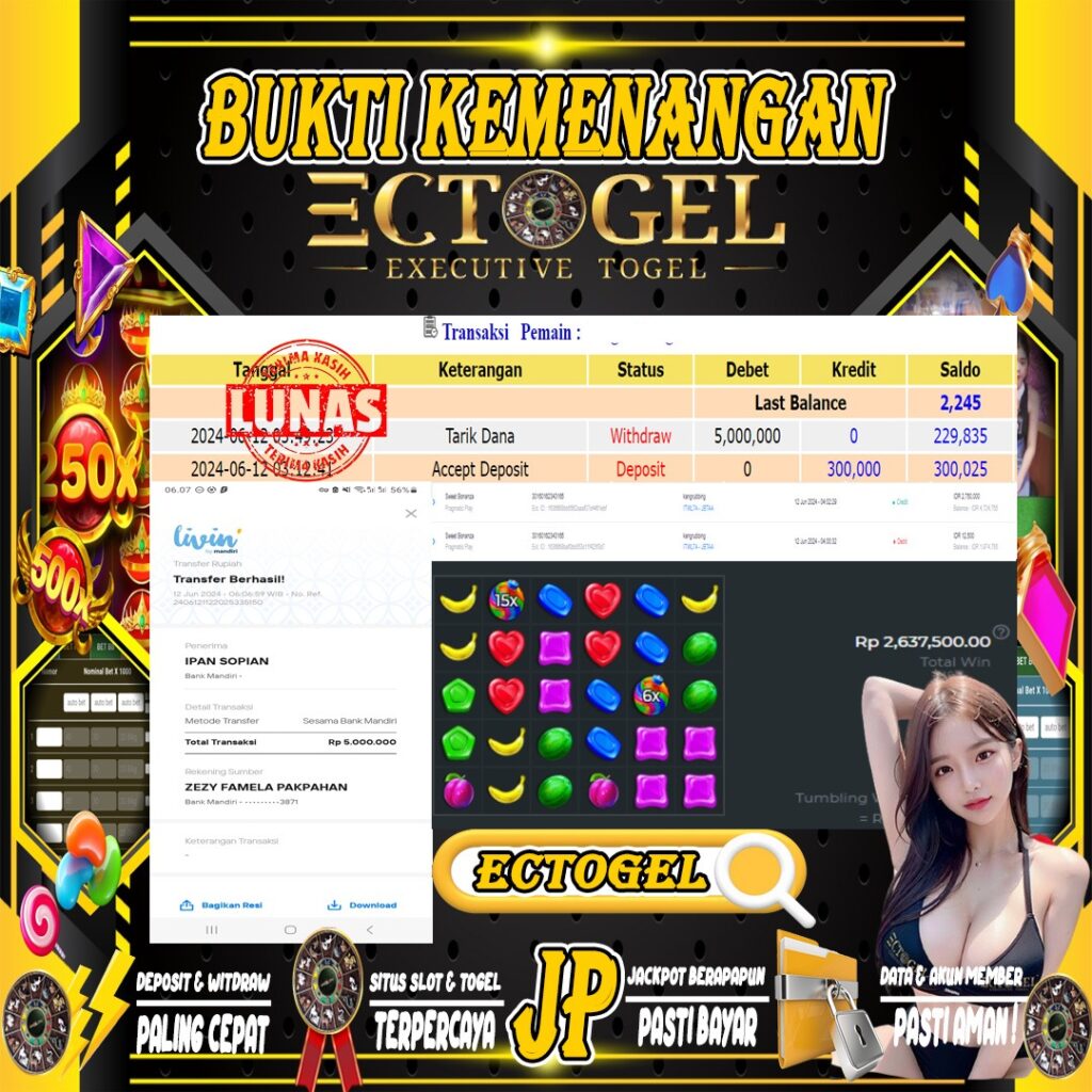 BUKTI JP SLOT SWEET BONANZA TERPERCAYA DI INDONESIA TGL 12-06-2024