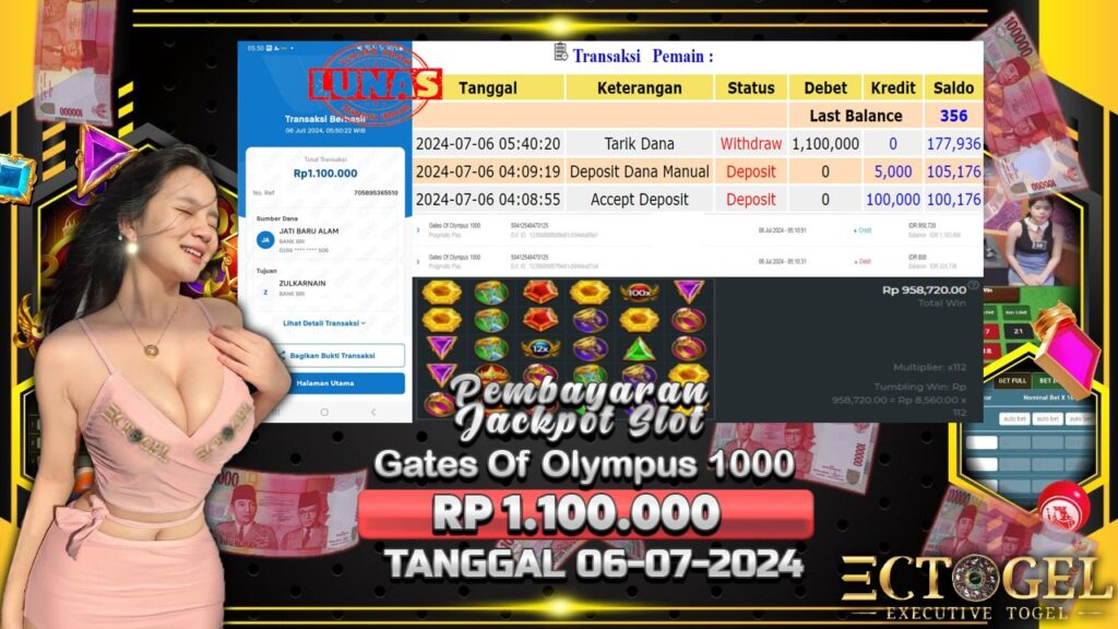 BUKTI JACKPOT SLOT GATES OF OLYMPUS 1000 TERPERCAYA DI INDONESIA TGL 06-07-2024