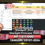 BUKTI JACKPOT SLOT STARLIGHT PRINCESS 1000 TERPERCAYA DI INDONESIA TGL 03-07-2024