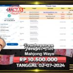 BUKTI JACKPOT SLOT MAHJONG WAYS TERPERCAYA DI INDONESIA TGL 02-07-2024